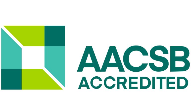 Badge reading Association to Advance Collegiate Schools of Business (AACSB) accredited.