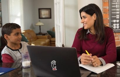 woman working from home