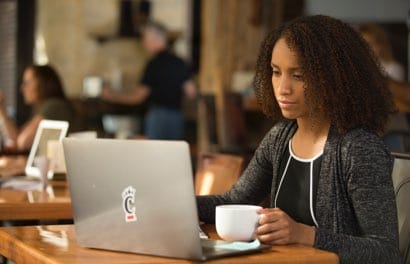 Woman working from home