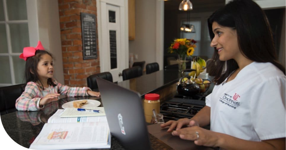 woman working from home