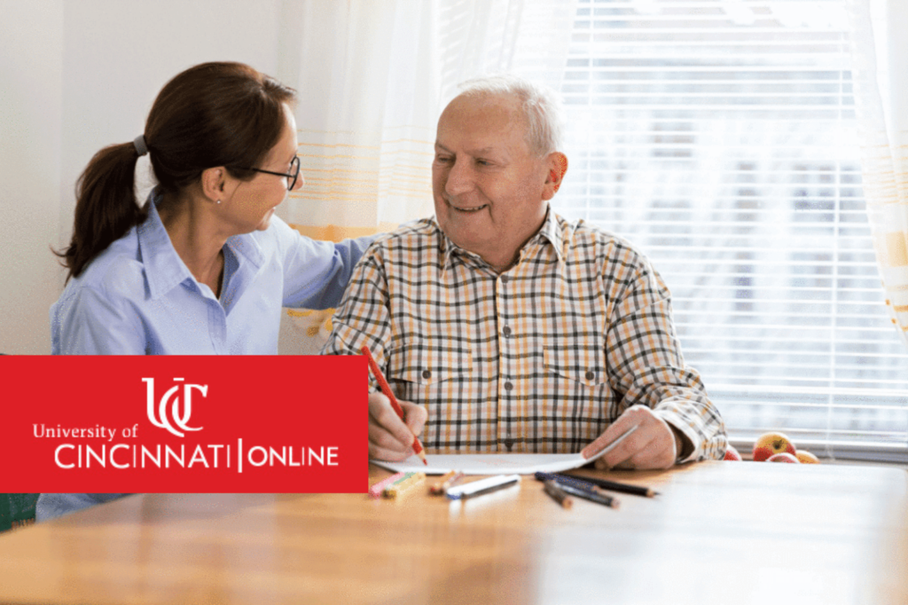Occupational Therapist working with elderly man