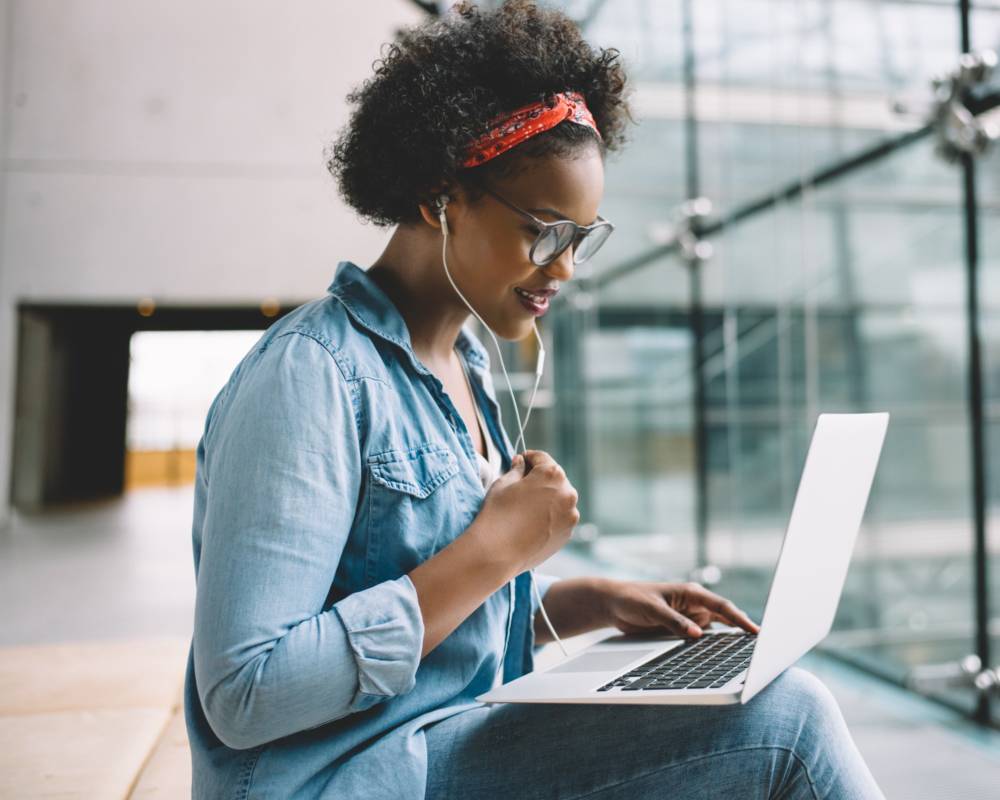Young African American Women Studying.