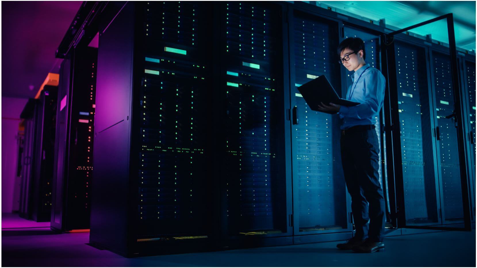 IT Student Next To Databases