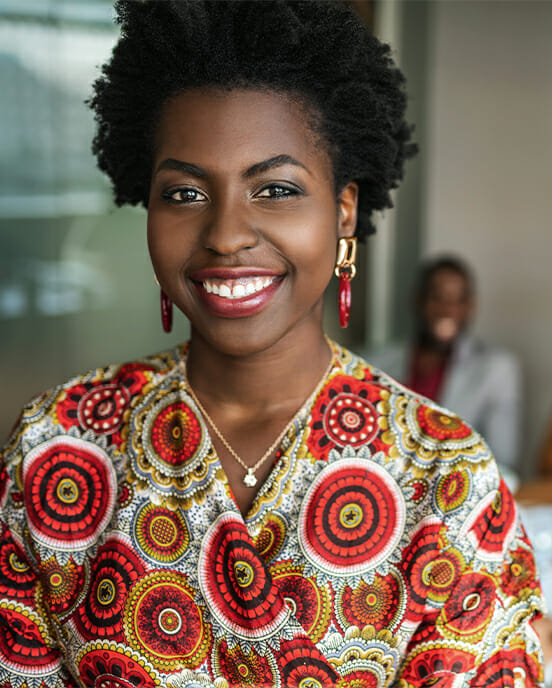 Woman smiling at camera
