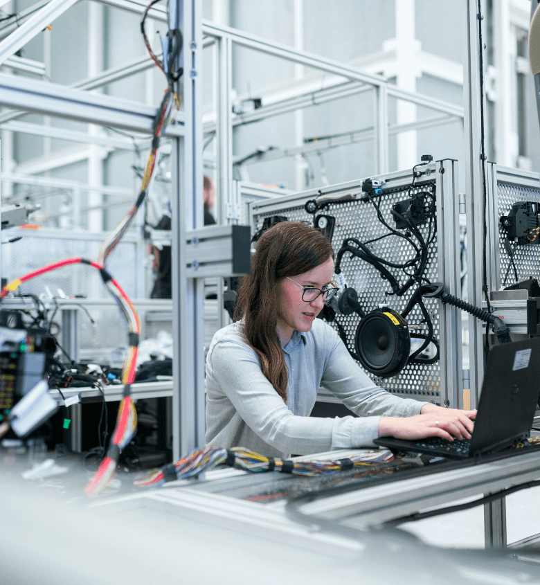 Female-Electrical-Engineer-works