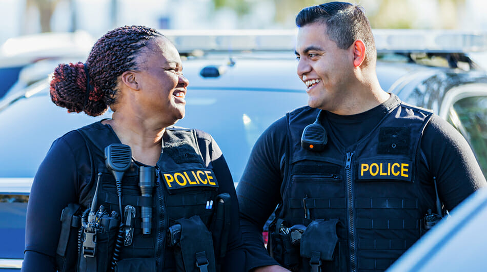 police officers laughing