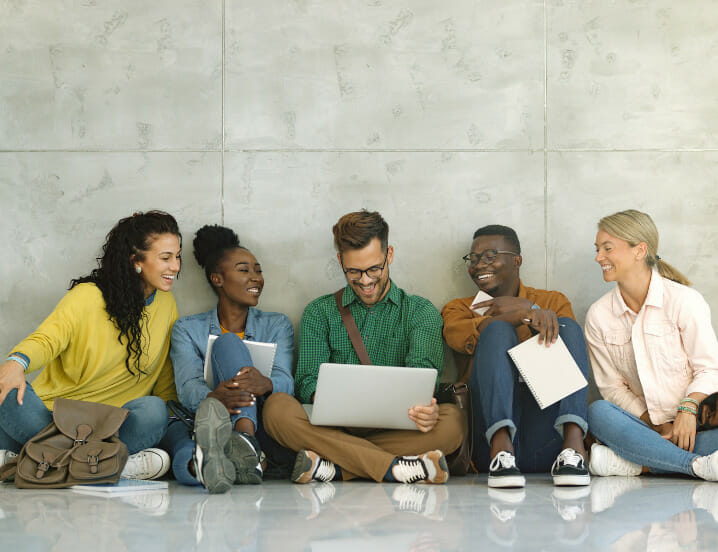 students studying sitting down