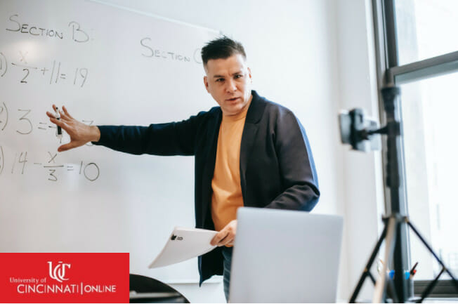 Instructional designer presenting