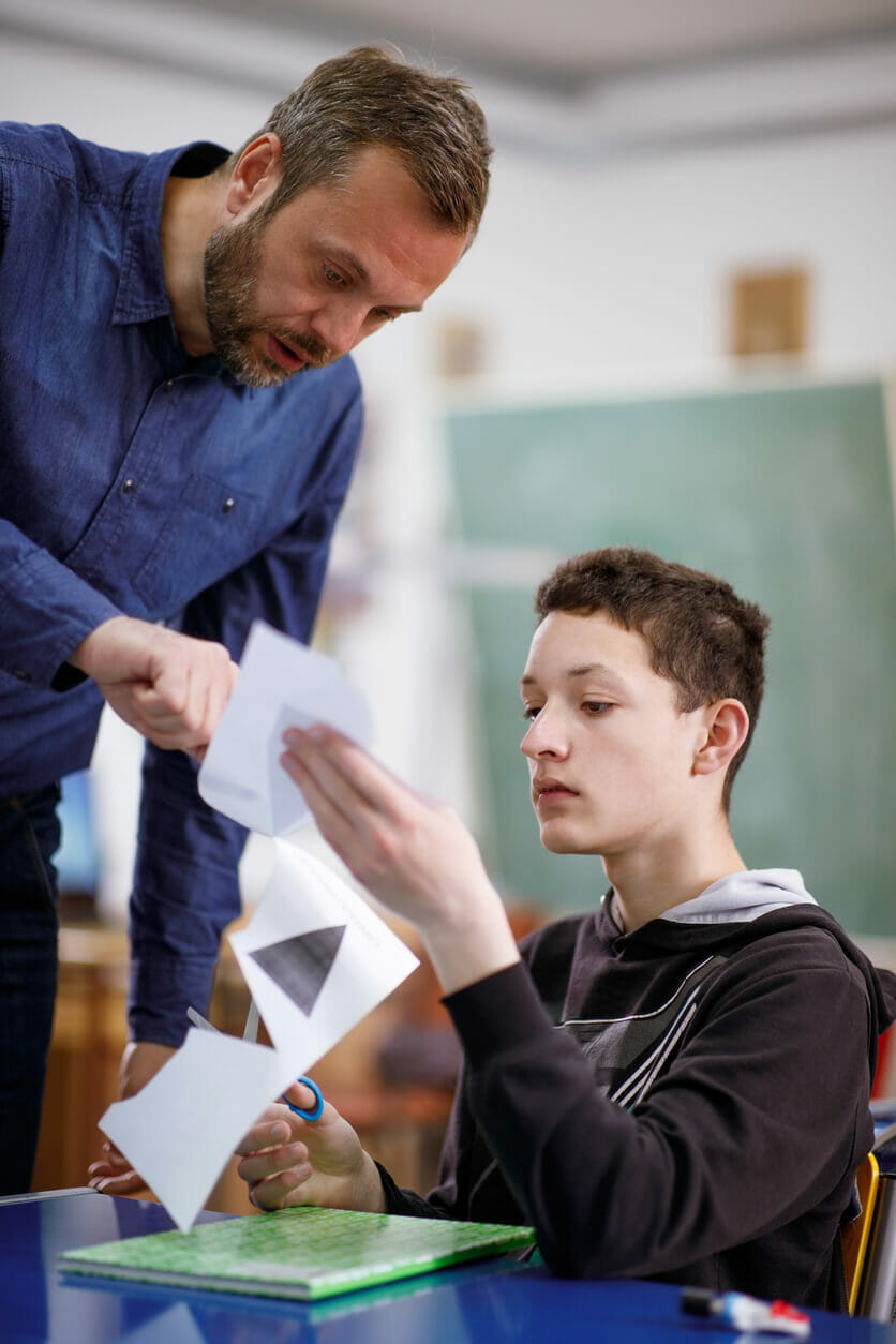 Intervention Specialist with teen student