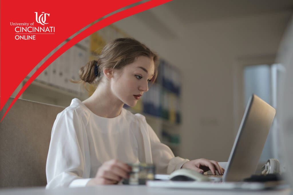 Accounting student studying