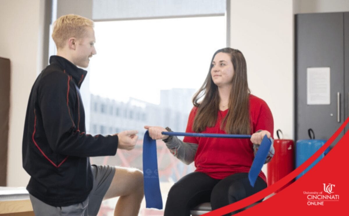 Health science worker helping a patient