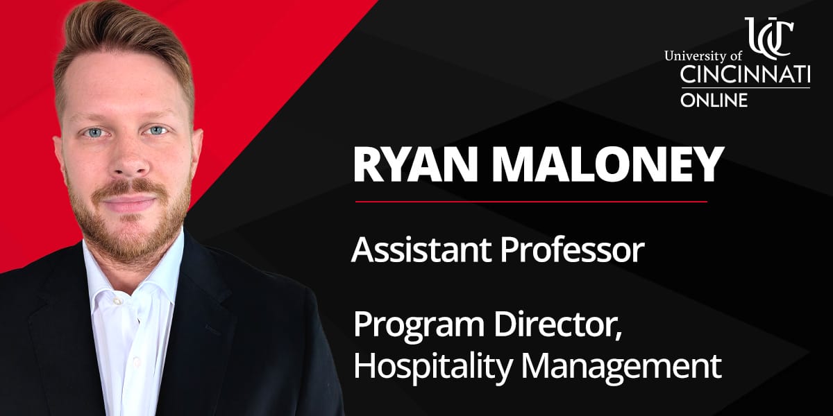 A picture of Dr. Ryan Maloney on a black and red background.